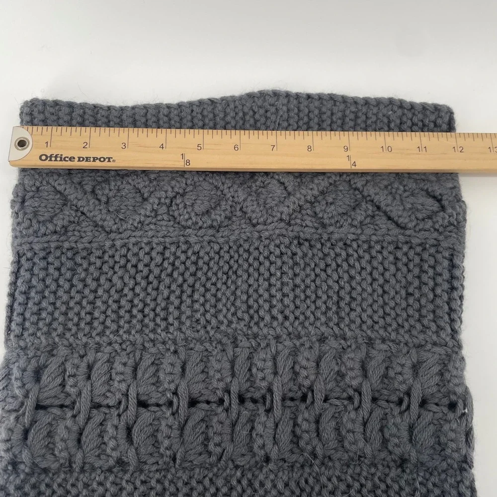 Glama Neck Warmer Unisex OS Charcoal Grey 100% Baby Llama‎ Knit Cowl Scarf NWT